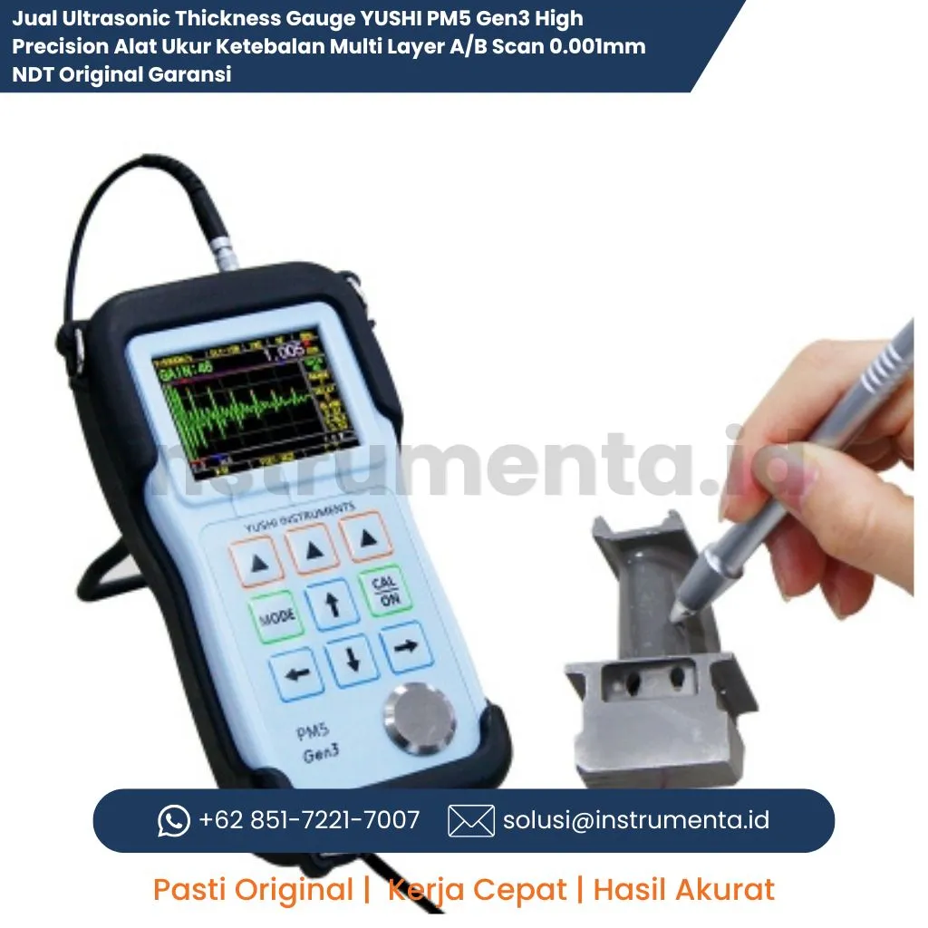 Jual Ultrasonic Thickness Gauge YUSHI PM5 Gen3 High Precision Alat Ukur Ketebalan Multi Layer A/B Scan 0.001mm NDT Original Garansi